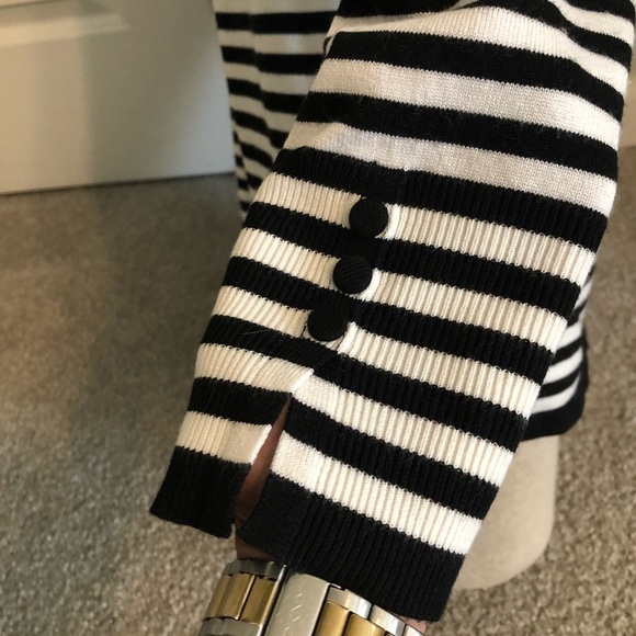 CHICOS STRIPED BUTTON-SLEEVE PULLOVER SWEATER / 2 - Picture 5 of 11